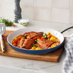 PioneerHome™ Harlow 12" Ceramic Non-Stick Fry Pan, Denim Blue - PioneerHome™