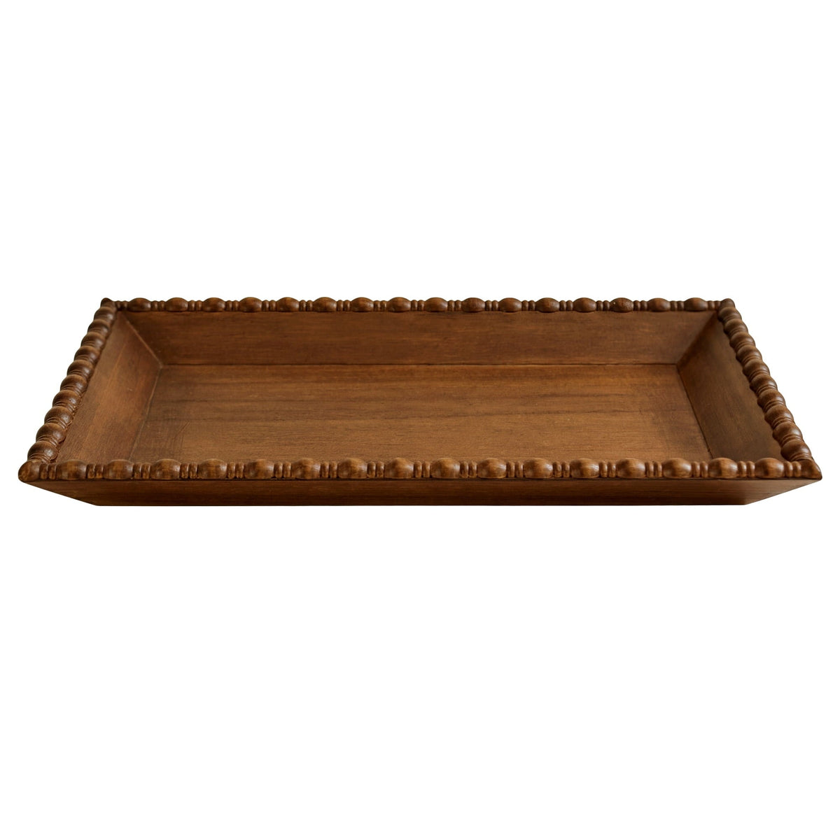 PioneerHome™ Harper Rustic Brown Decorative Tray with Beaded Rim, 18.7 x 12.4 inches - PioneerHome™