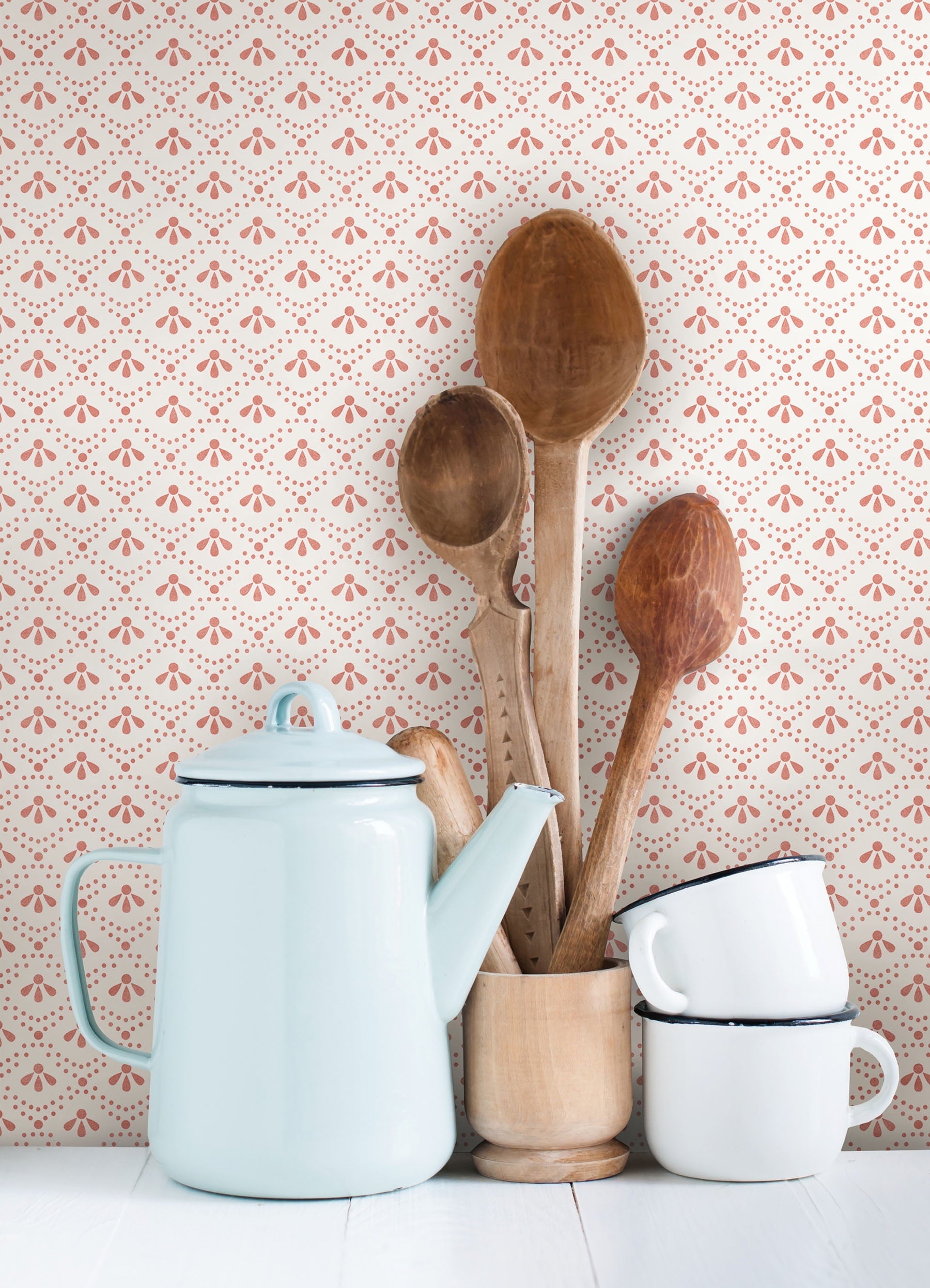 PioneerHome™ Coral Tonal Scallop Peel And Stick Vinyl Wallpaper, 215-in by 20.5-in, 30.75 sq. - PioneerHome™