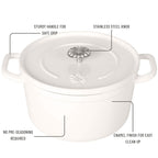 PioneerHome™ 5-Quart Enameled Cast Iron Dutch Oven with Lid, Linen - PioneerHome™