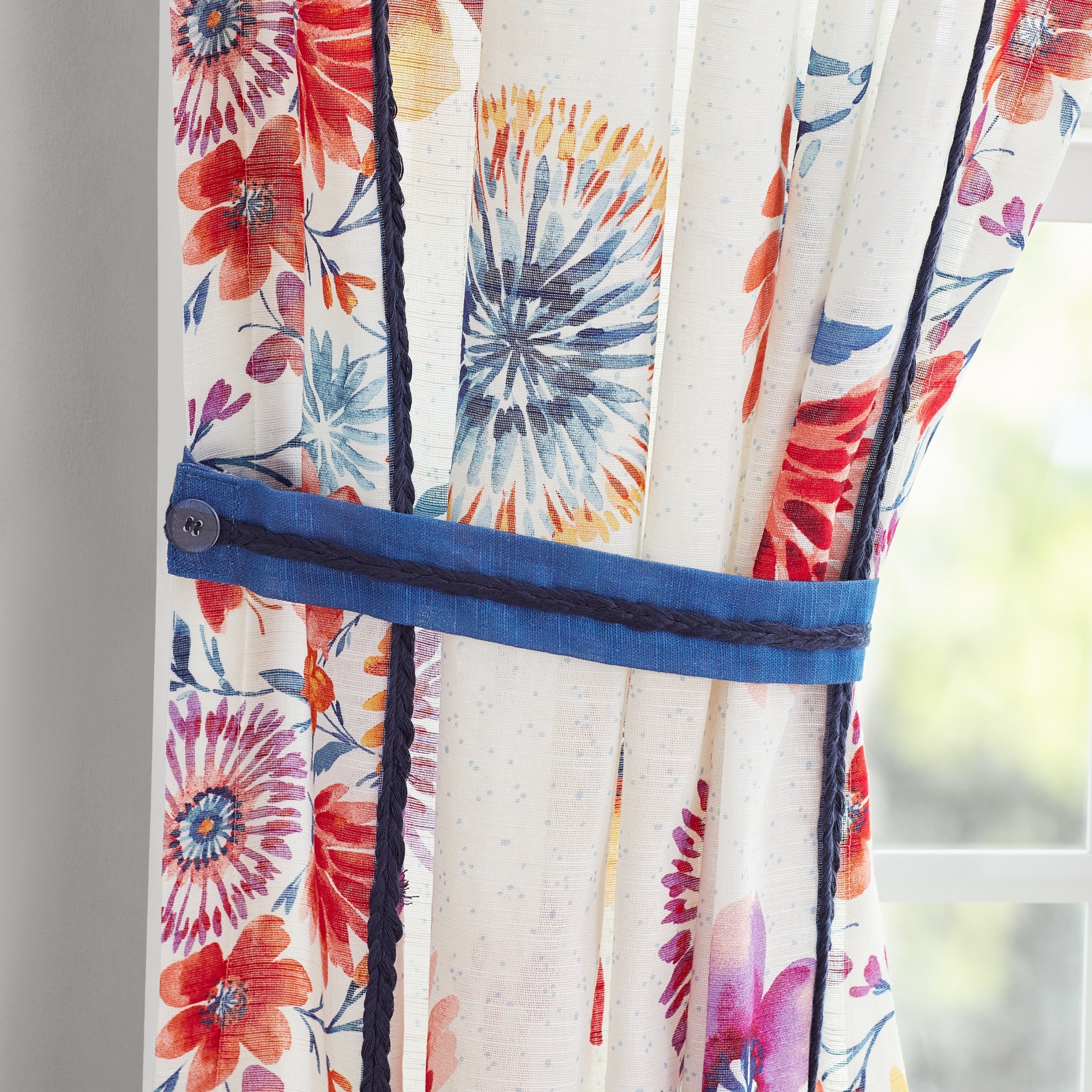 PioneerHome™ Sheer Cotton Curtain Panel, Floral,1 Panel, 50"W x 84"L - PioneerHome™