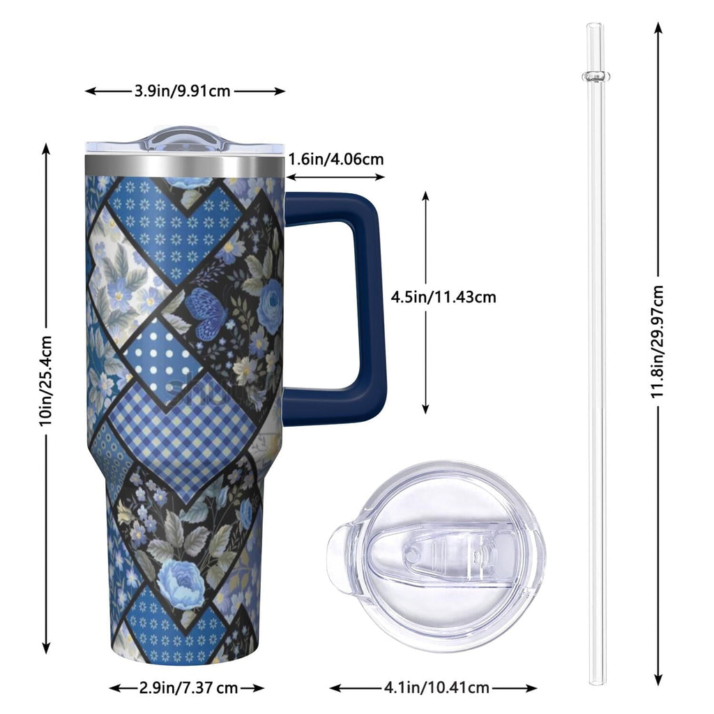 PioneerHome™ Pioneer Flower Tumbler with Handle and Lid,40oz Pioneer Flower Double Wall Vacuum Insulated Tumbler,Pioneer Flower - PioneerHome™