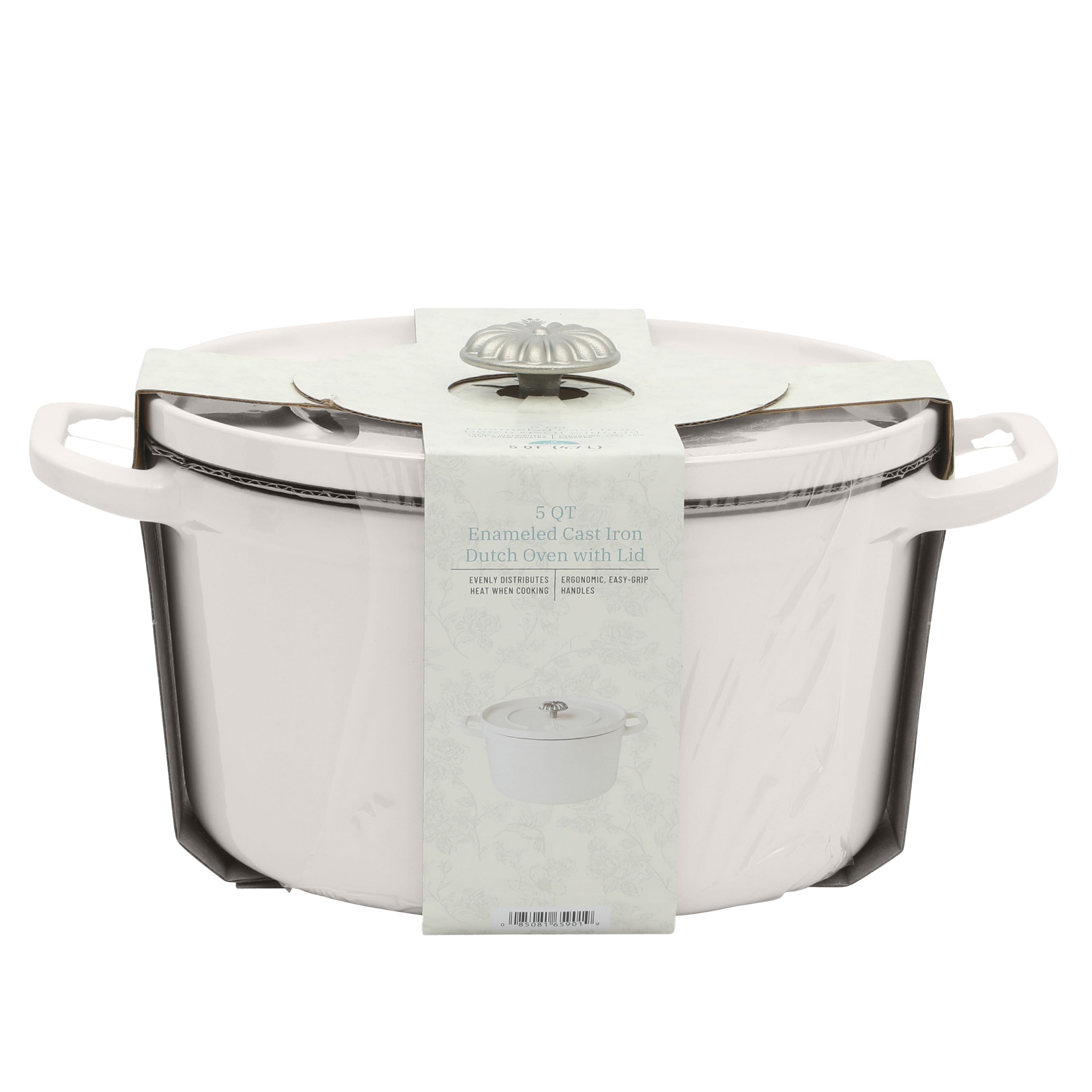 PioneerHome™ 5-Quart Enameled Cast Iron Dutch Oven with Lid, Linen - PioneerHome™