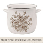 PioneerHome™ Agatha 12 Qt Enamel on Steel Stock Pot with Lid, Brown - Farmhouse - PioneerHome™