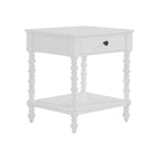 PioneerHome™ Harper Spindle Nightstand with USB Charging Ports, Adults and Teens, White Finish - PioneerHome™
