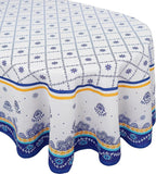 PioneerHome™ Polish Pottery Style Tablecloth, Blue Ceramic Table Cloth, Farmhouse Tablecover for Oval Tables 60 x 84, - PioneerHome™