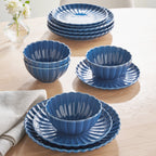 PioneerHome™ Colette 12-Piece Stoneware Dinnerware Set, Blue - PioneerHome™
