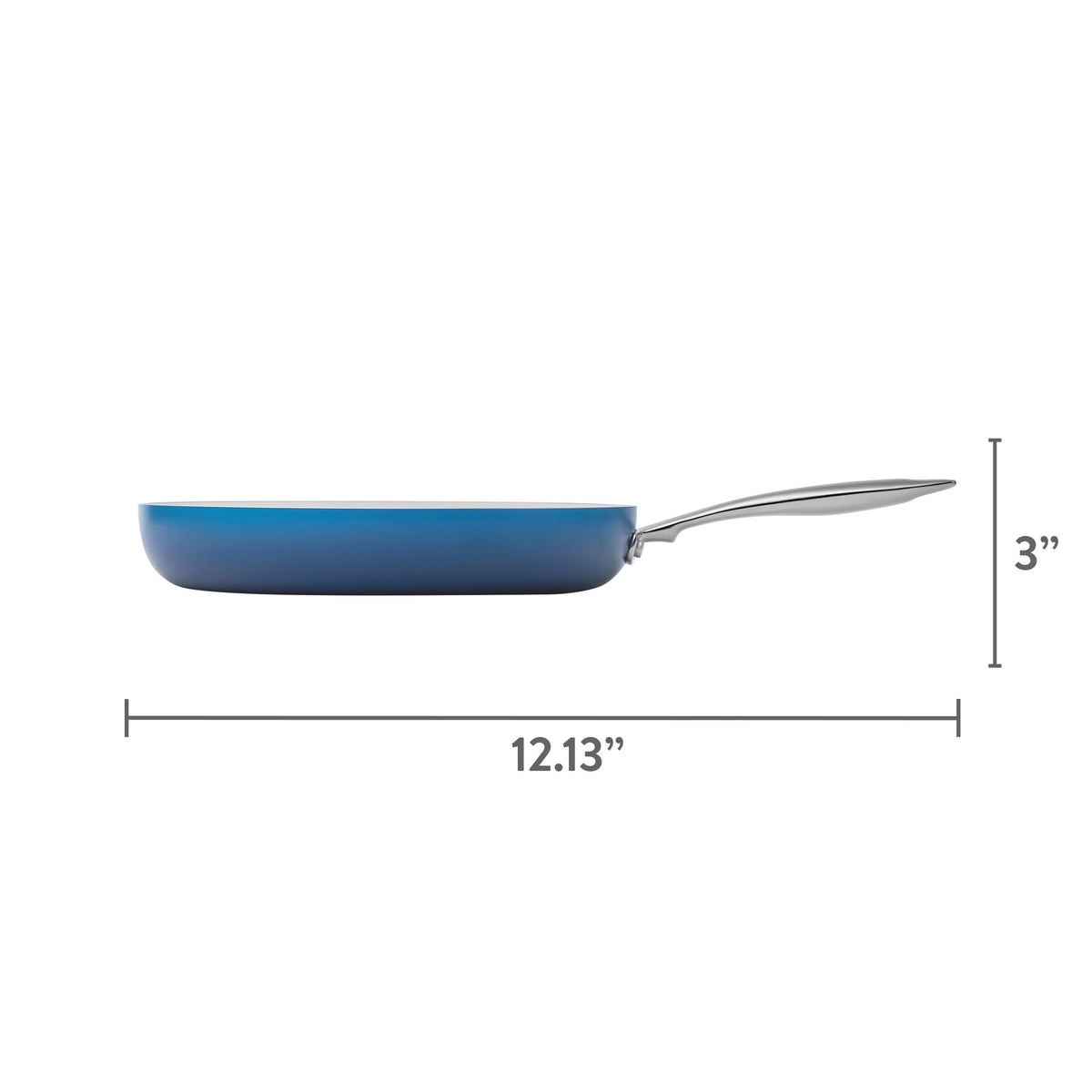 PioneerHome™ Harlow 12" Ceramic Non-Stick Fry Pan, Denim Blue - PioneerHome™