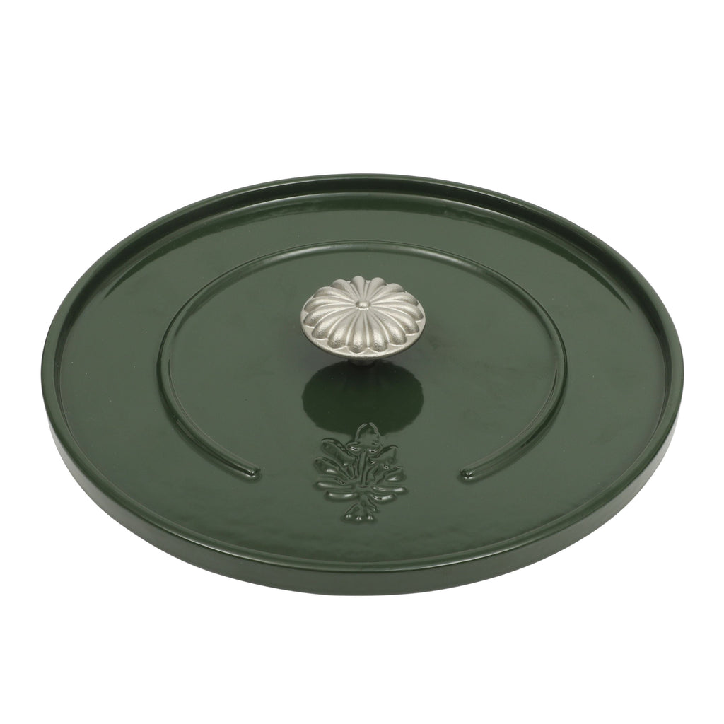 PioneerHome™ 5-Quart Enamel Cast Iron Dutch Oven with Lid, Dark Green - Rustic Home - PioneerHome™