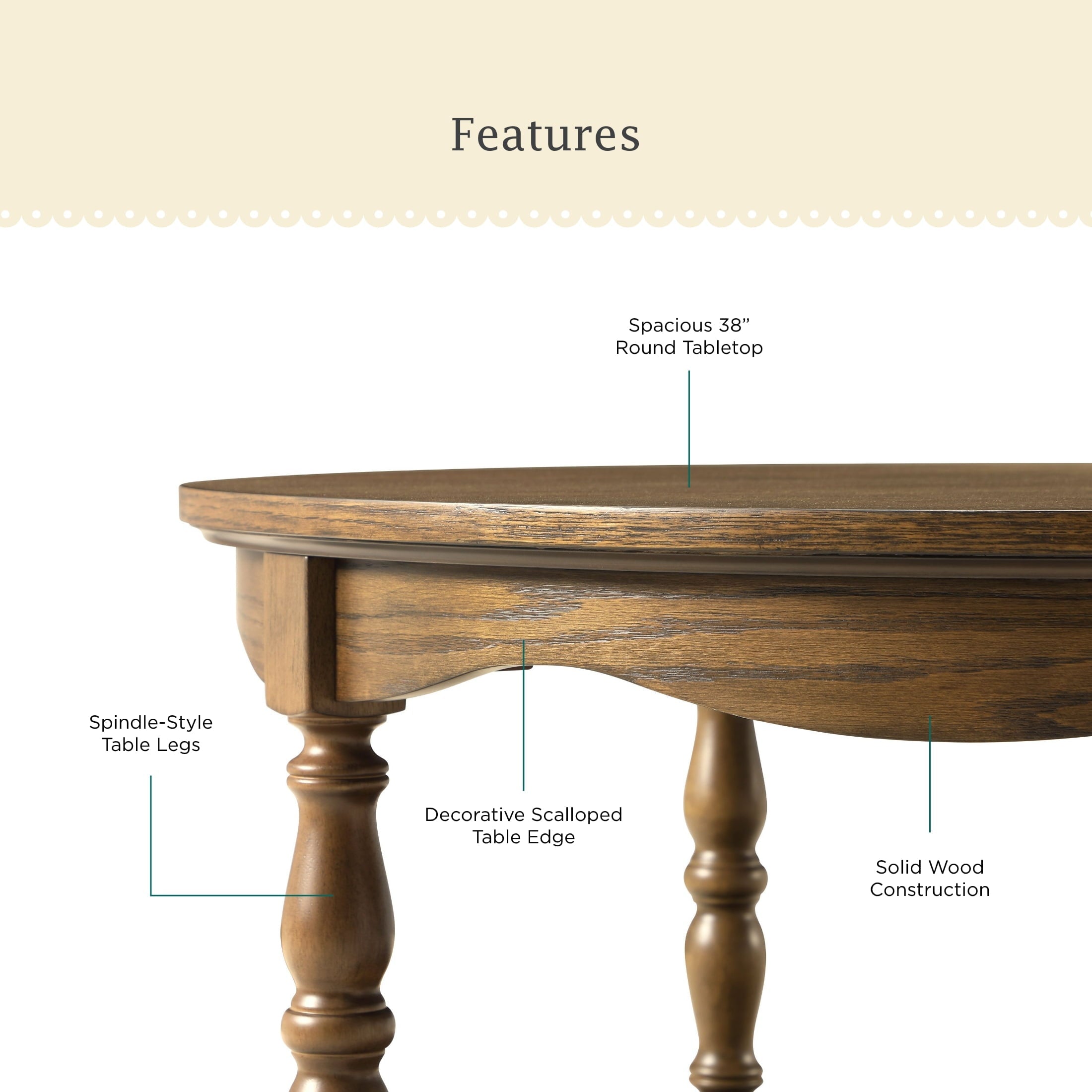 PioneerHome™ Helen Round Coffee Table, Heirloom Brown - PioneerHome™