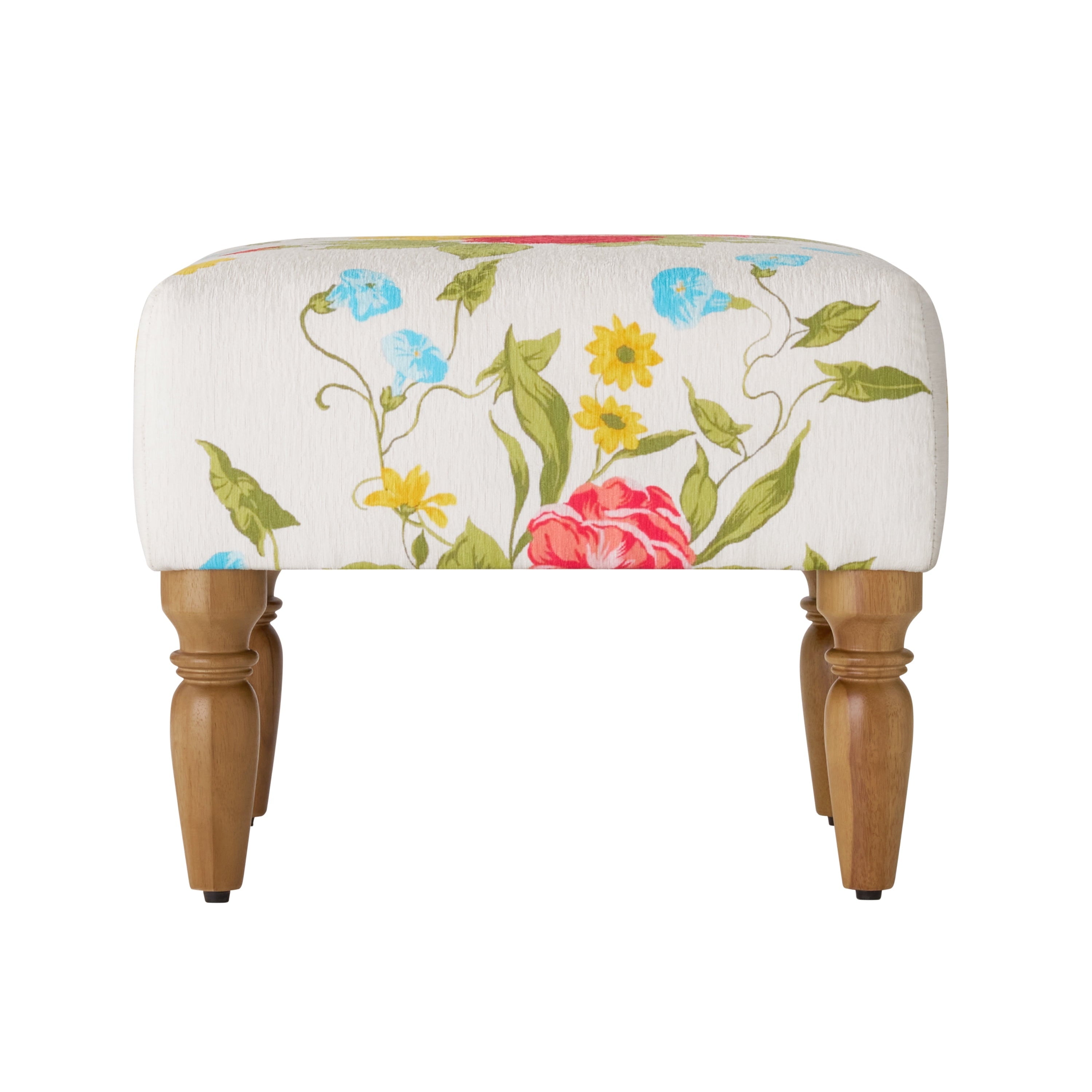 PioneerHome™ Sweet Rose Ottoman, White, 17.25 in - PioneerHome™