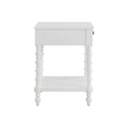 PioneerHome™ Harper Spindle Nightstand with USB Charging Ports, Adults and Teens, White Finish - PioneerHome™