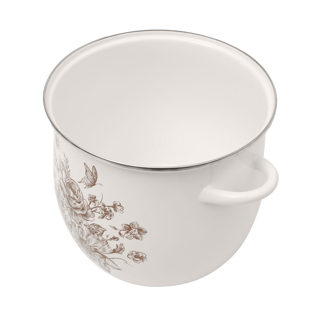 PioneerHome™ Agatha 12 Qt Enamel on Steel Stock Pot with Lid, Brown - Farmhouse - PioneerHome™