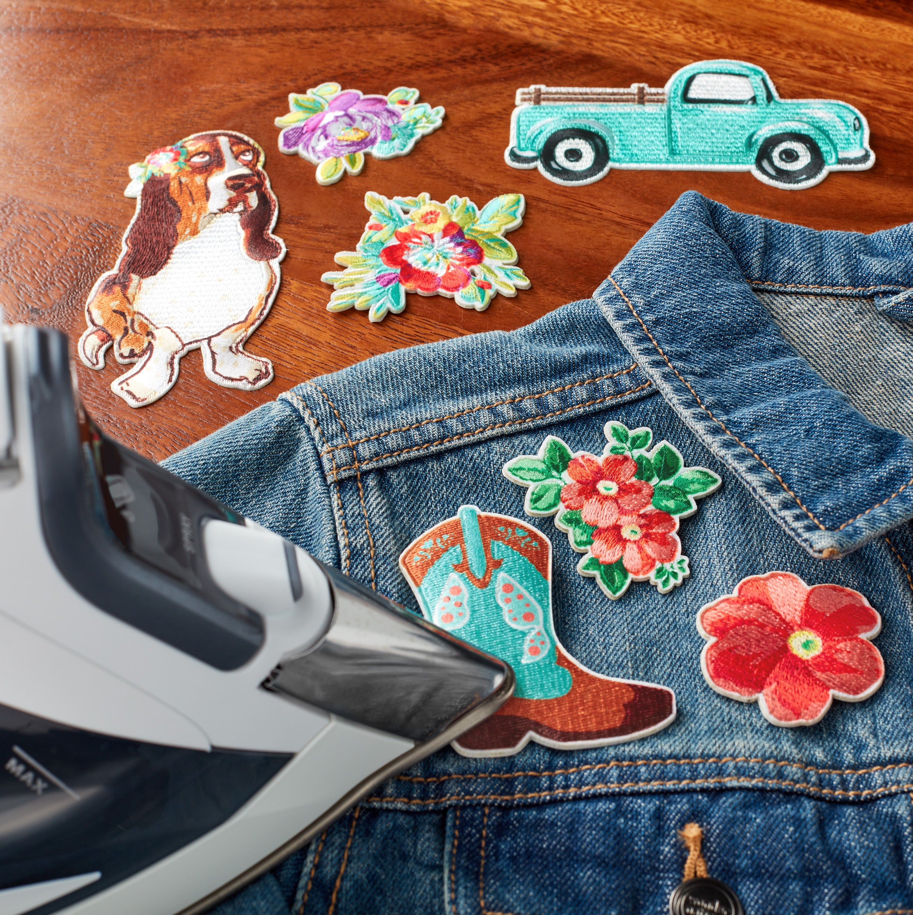 PioneerHome™ Assorted Adhesive Iron-on Patch Appliques Set, 7-Piece - PioneerHome™