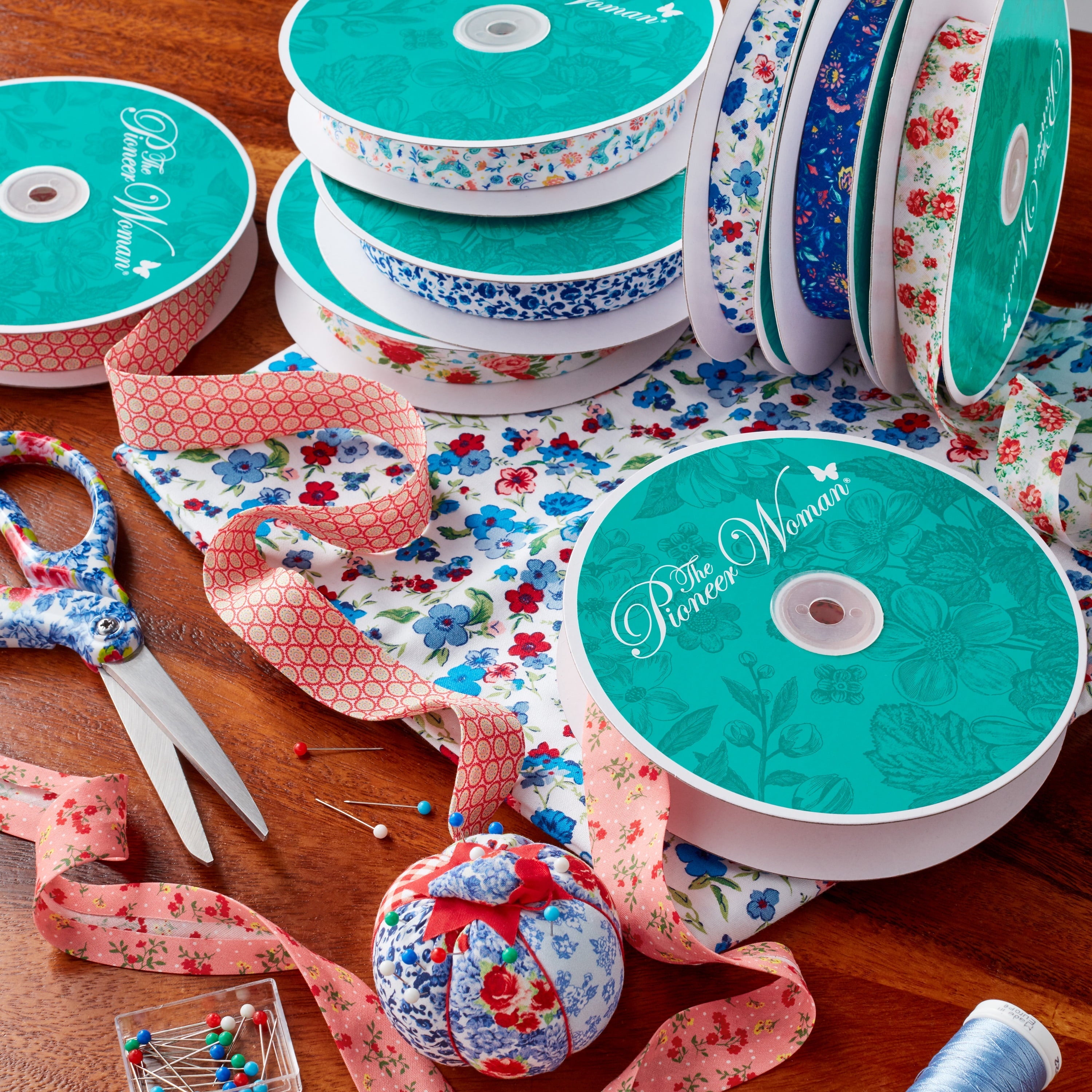 PioneerHome™ Sweet Rose Double Fold Cotton Quilt Binding Ribbon, 7/8" x 25 Yards - PioneerHome™