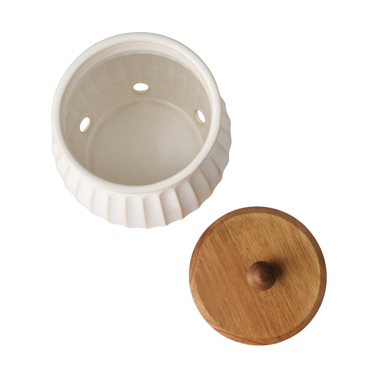 PioneerHome™ Colette Stoneware Onion Keeper, White - PioneerHome™