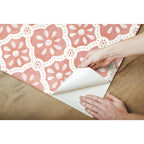 PioneerHome™ Pink Salmon Washy Trellis Peel and Stick Wallpaper, 18" x 18.86' - PioneerHome™