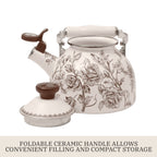 PioneerHome™ 2.0-Quart Enamel on Steel Agatha Tea Kettle, Brown - PioneerHome™