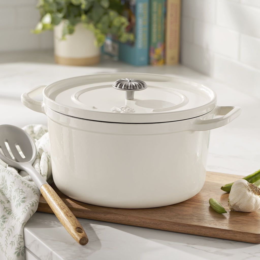 PioneerHome™ 5-Quart Enameled Cast Iron Dutch Oven with Lid, Linen - PioneerHome™