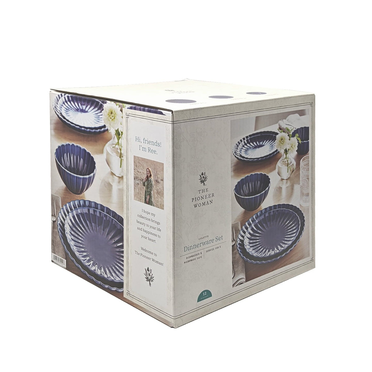 PioneerHome™ Colette 12-Piece Stoneware Dinnerware Set, Blue - PioneerHome™
