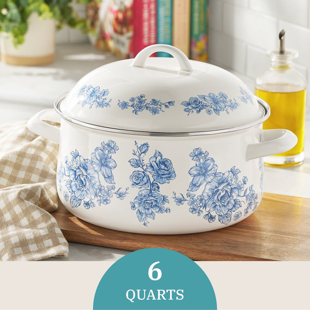 PioneerHome™ Agatha Enamel-on-Steel 6-Quart Dutch Oven, Blue - PioneerHome™