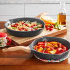 PioneerHome™ Prairie Signature 2-Piece Cast Aluminum 10" & 12" Fry Pan Set, Charcoal Speckle - PioneerHome™