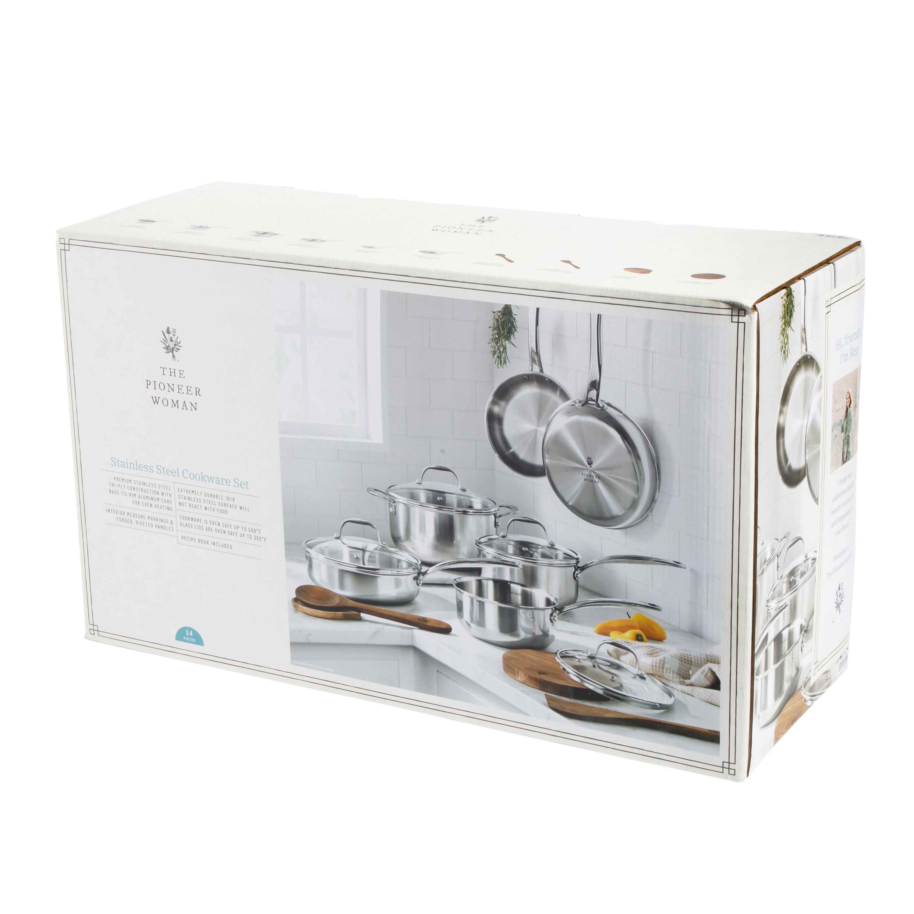 PioneerHome™ 14-Piece Stainless Steel Cookware Set, Cooking Pots and Pans Set with Kitchen Utensils - PioneerHome™