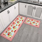 PioneerHome™ Flower Kitchen Mat Sets 2 Piece Farmhouse Anti Fatigue Waterproof Stain Resistant Floor Rug Non Slip - PioneerHome™
