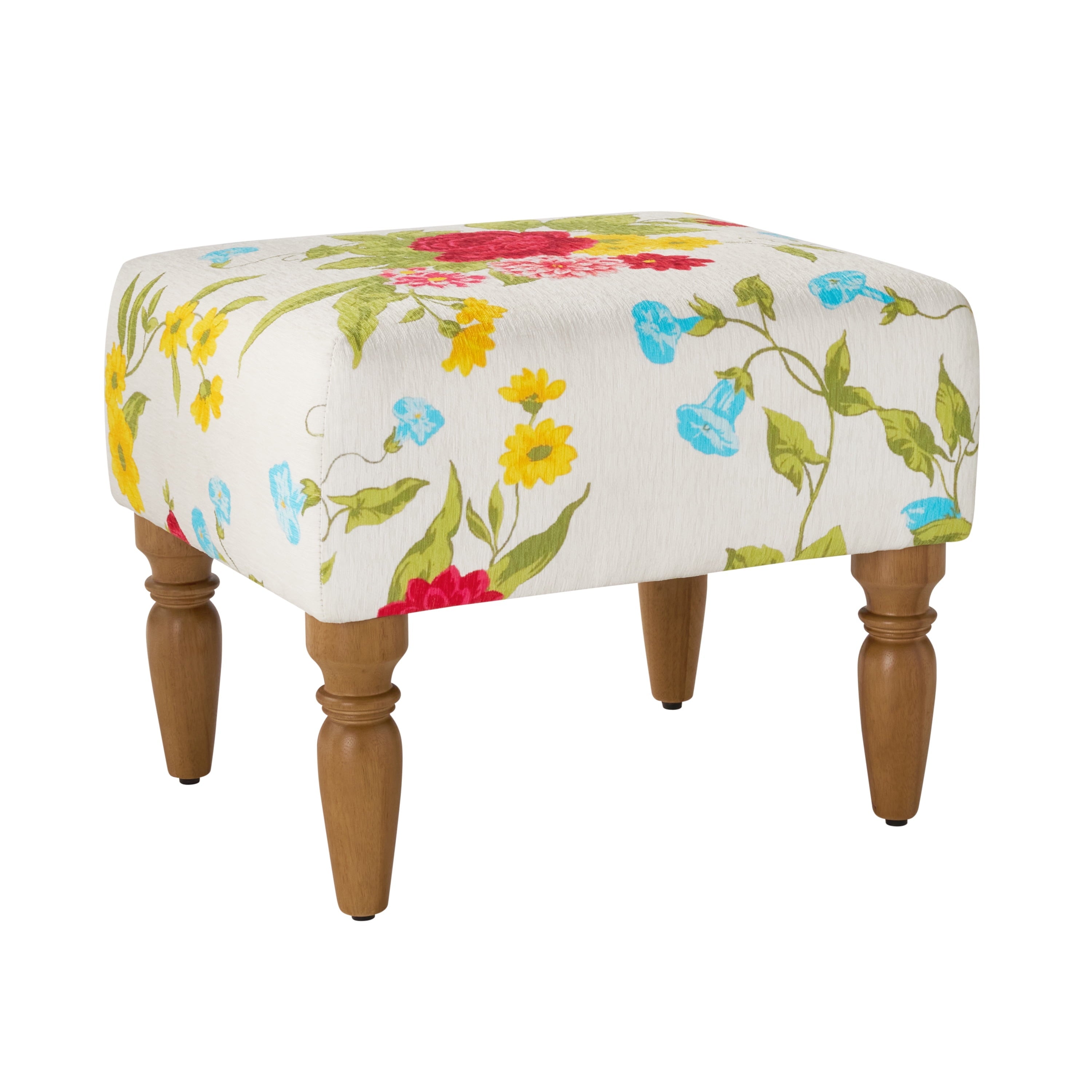PioneerHome™ Sweet Rose Ottoman, White, 17.25 in - PioneerHome™