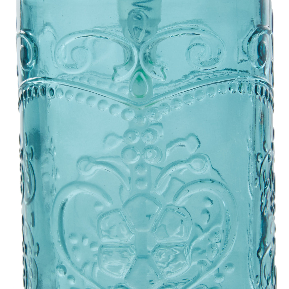 PioneerHome™ Teal 2 Piece Embossed Glass Bath Accessory Set, Amelia - PioneerHome™