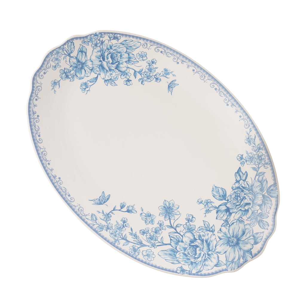PioneerHome™ Agatha Stoneware 16-inch Serving Platter, Blue - PioneerHome™