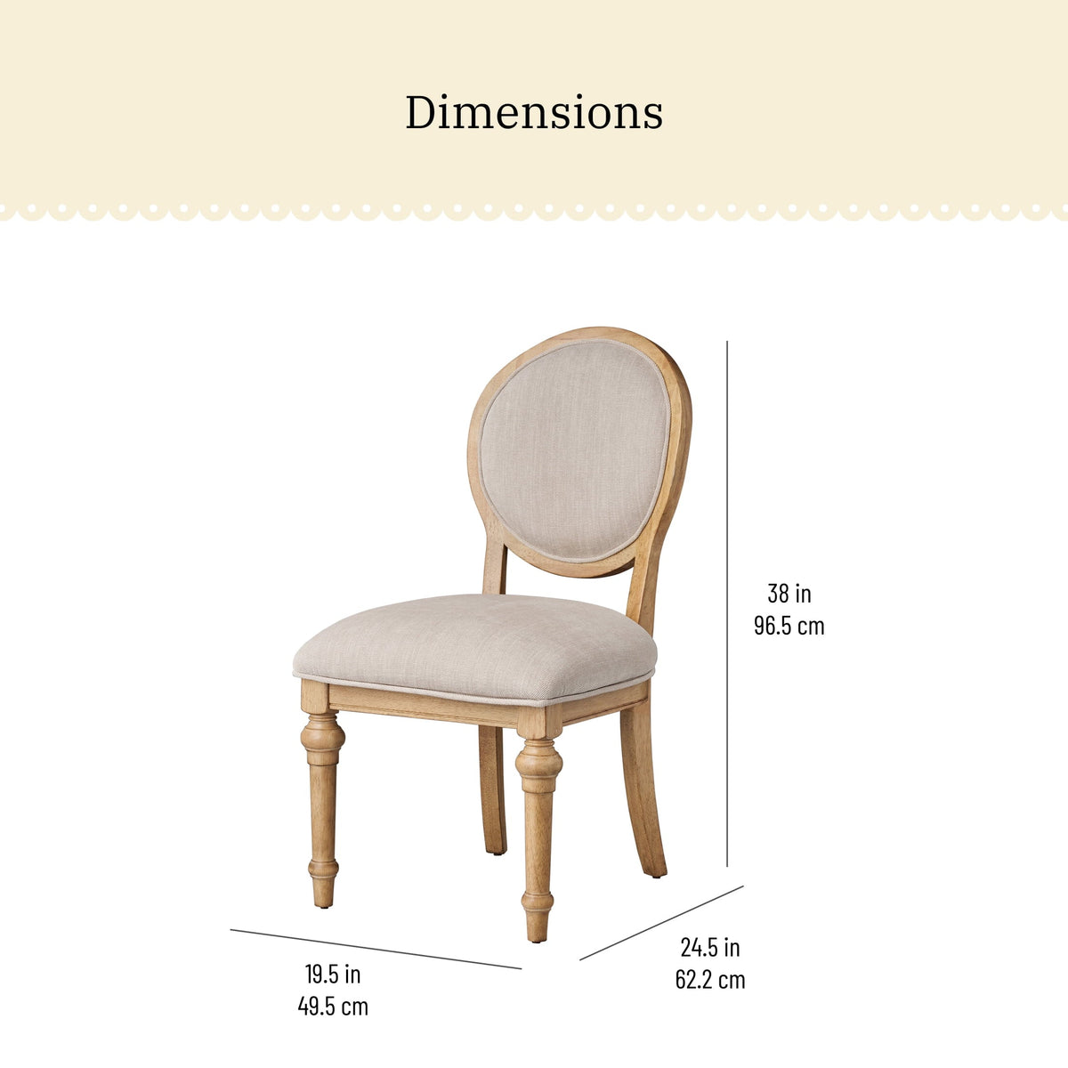 PioneerHome™ Willa Rounded Back Dining Chairs, Heirloom Wheat, Set of 2 - PioneerHome™
