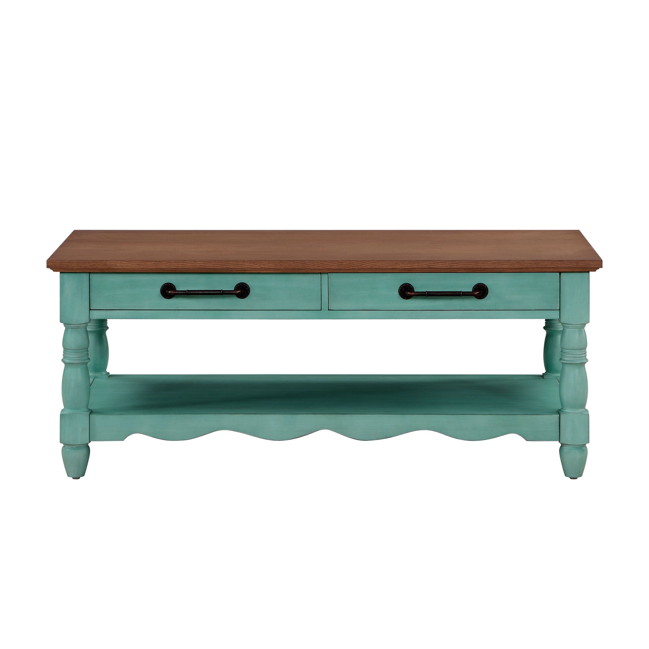 PioneerHome™ Helen Coffee Table Made With Solid Wood Frame, Teal - PioneerHome™