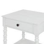 PioneerHome™ Harper Spindle Nightstand with USB Charging Ports, Adults and Teens, White Finish - PioneerHome™