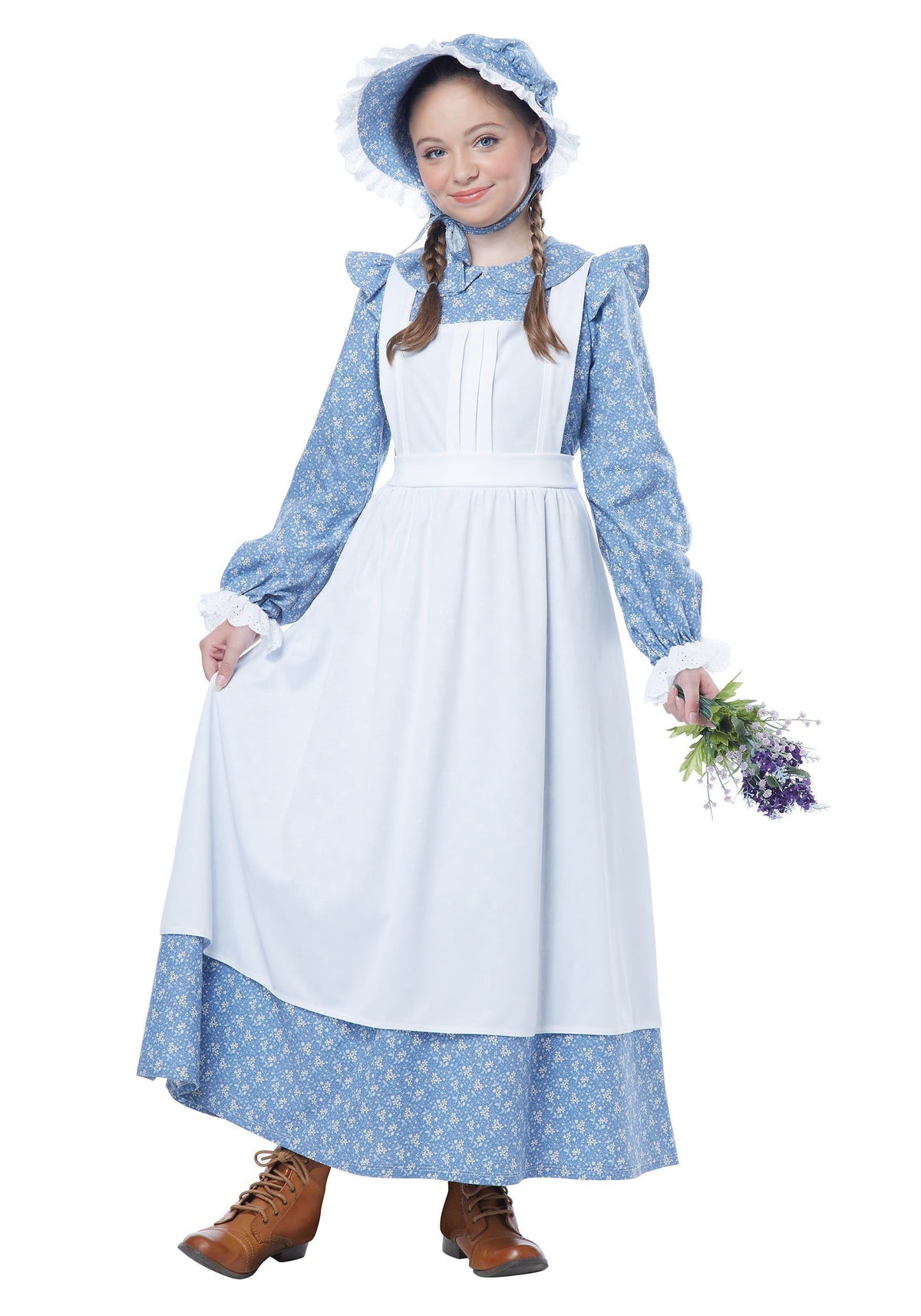 PioneerHome™ Child Pioneer Girl Costume - M Blue Medium - PioneerHome™