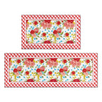 PioneerHome™ Flower Kitchen Mat Sets 2 Piece Farmhouse Anti Fatigue Waterproof Stain Resistant Floor Rug Non Slip - PioneerHome™