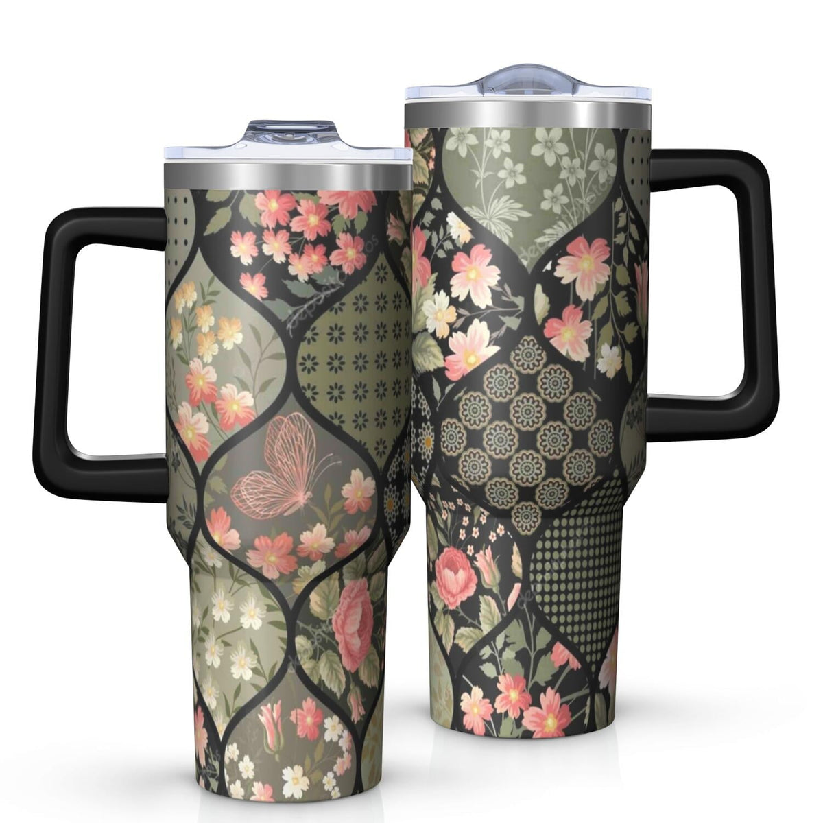 PioneerHome™ Pioneer Flower Tumbler with Handle and Lid,40oz Pioneer Flower Double Wall Vacuum Insulated Tumbler,Pioneer Flower - PioneerHome™