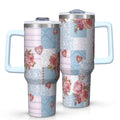 PioneerHome™ Pioneer Flower Tumbler with Handle and Lid,40oz Pioneer Flower Double Wall Vacuum Insulated Tumbler,Pioneer Flower - PioneerHome™