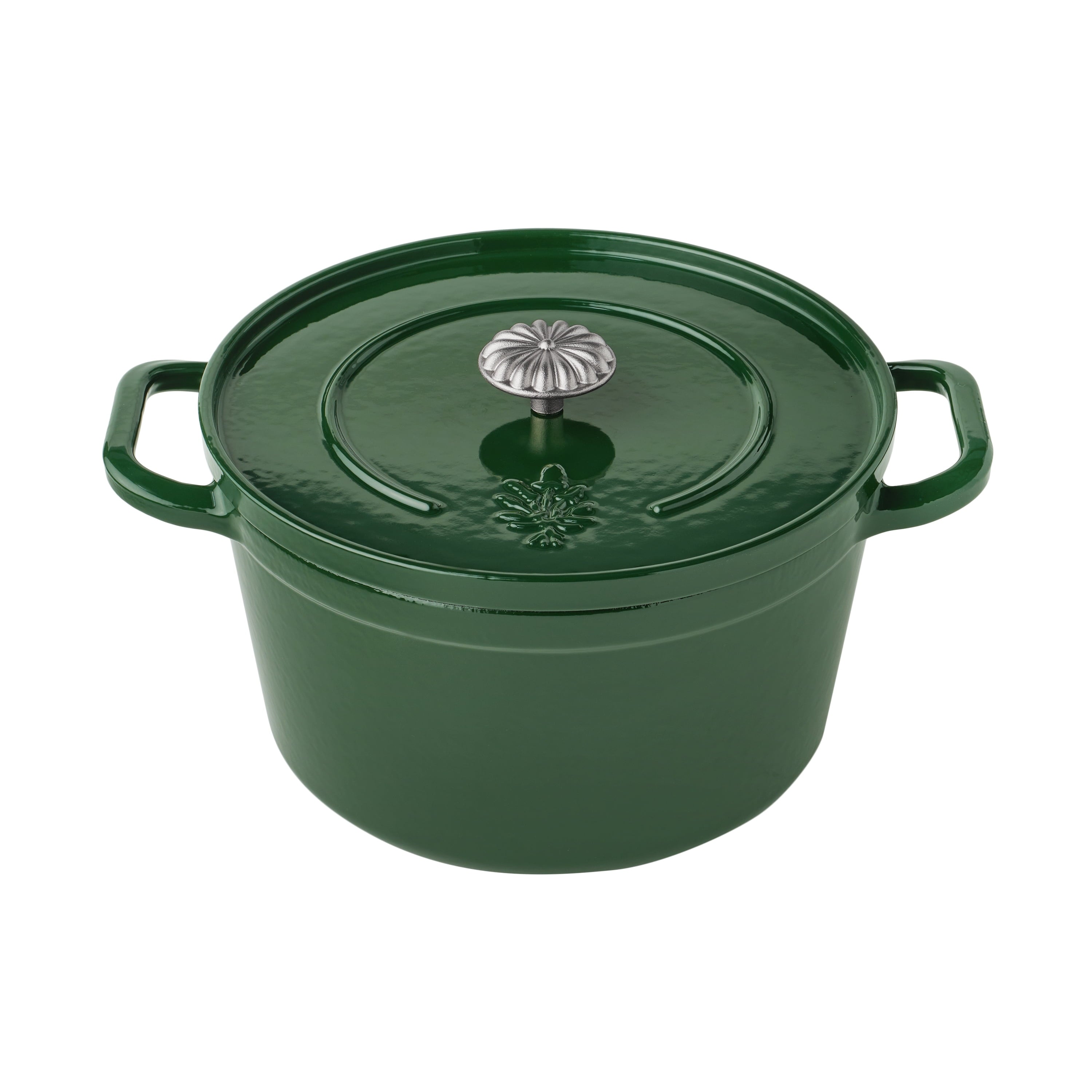 PioneerHome™ 5-Quart Enamel Cast Iron Dutch Oven with Lid, Dark Green - Rustic Home - PioneerHome™