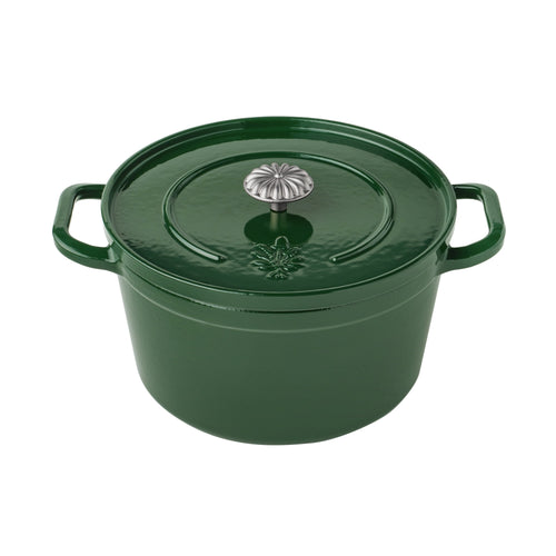 PioneerHome™ 5-Quart Enamel Cast Iron Dutch Oven with Lid, Dark Green - Rustic Home - PioneerHome™