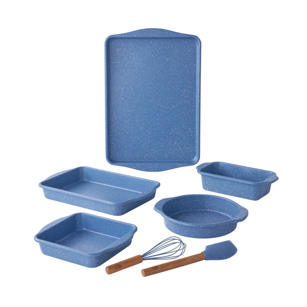 PioneerHome™ 7-Piece Aluminized Steel Bakeware Set, Nonstick, Blue Speckle - PioneerHome™