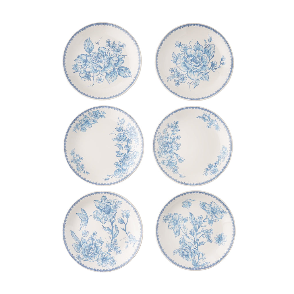 PioneerHome™ Agatha Stoneware Appetizer Plate, Blue, Set of 6 - PioneerHome™