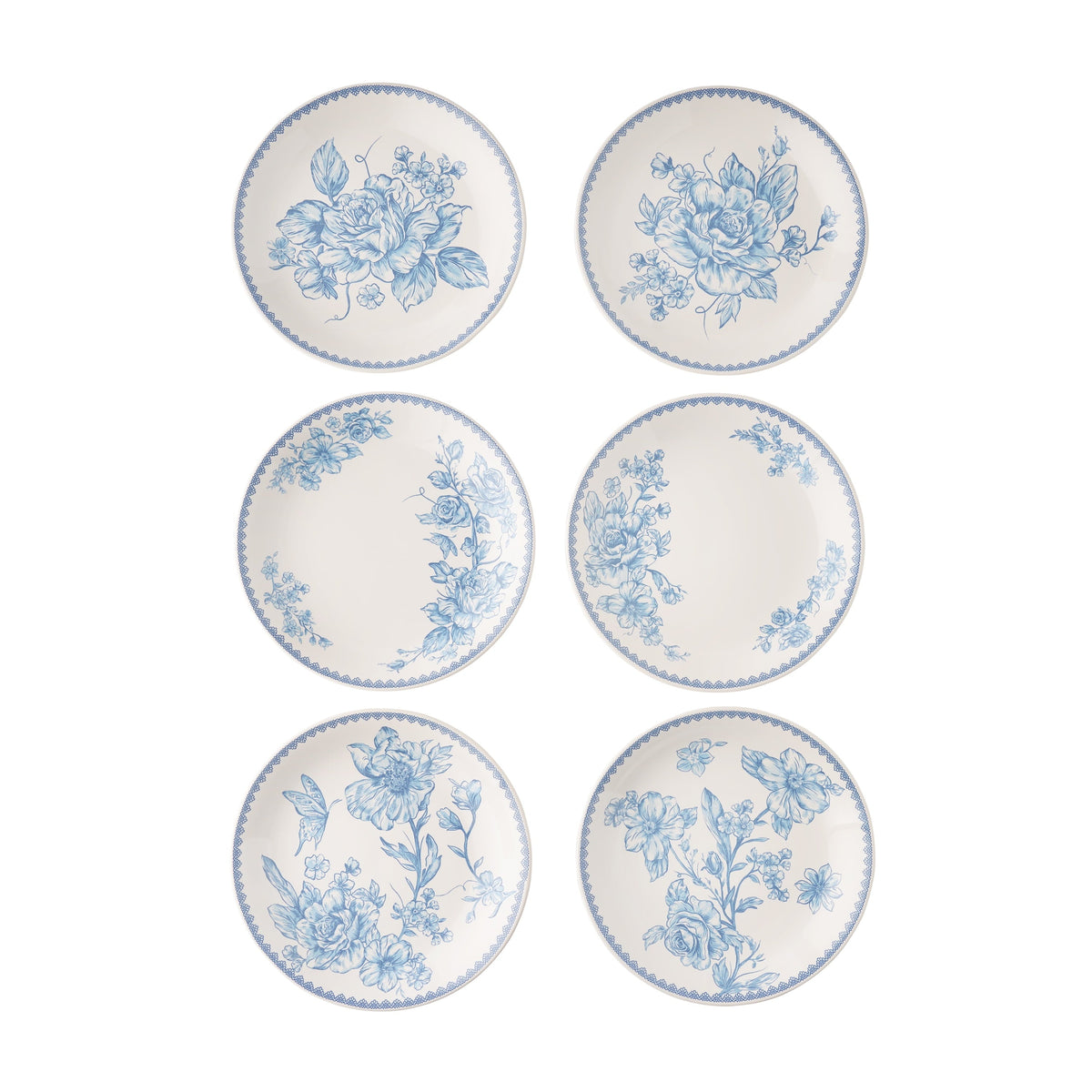 PioneerHome™ Agatha Stoneware Appetizer Plate, Blue, Set of 6 - PioneerHome™