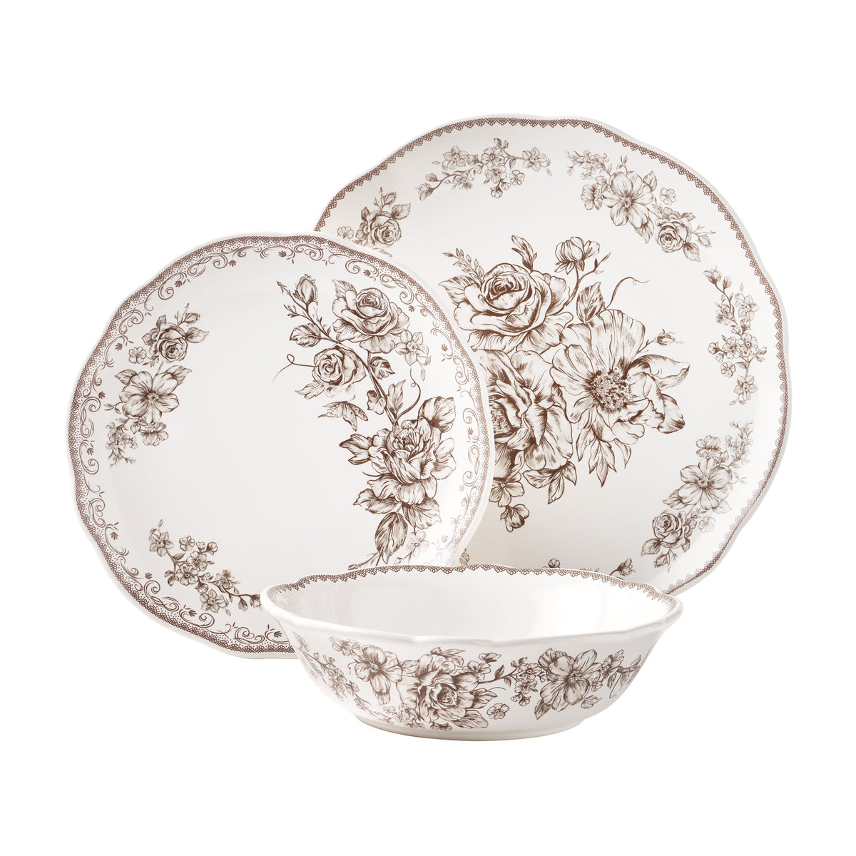 PioneerHome™ Agatha 12-Piece Stoneware Dinnerware Set, Blue - PioneerHome™
