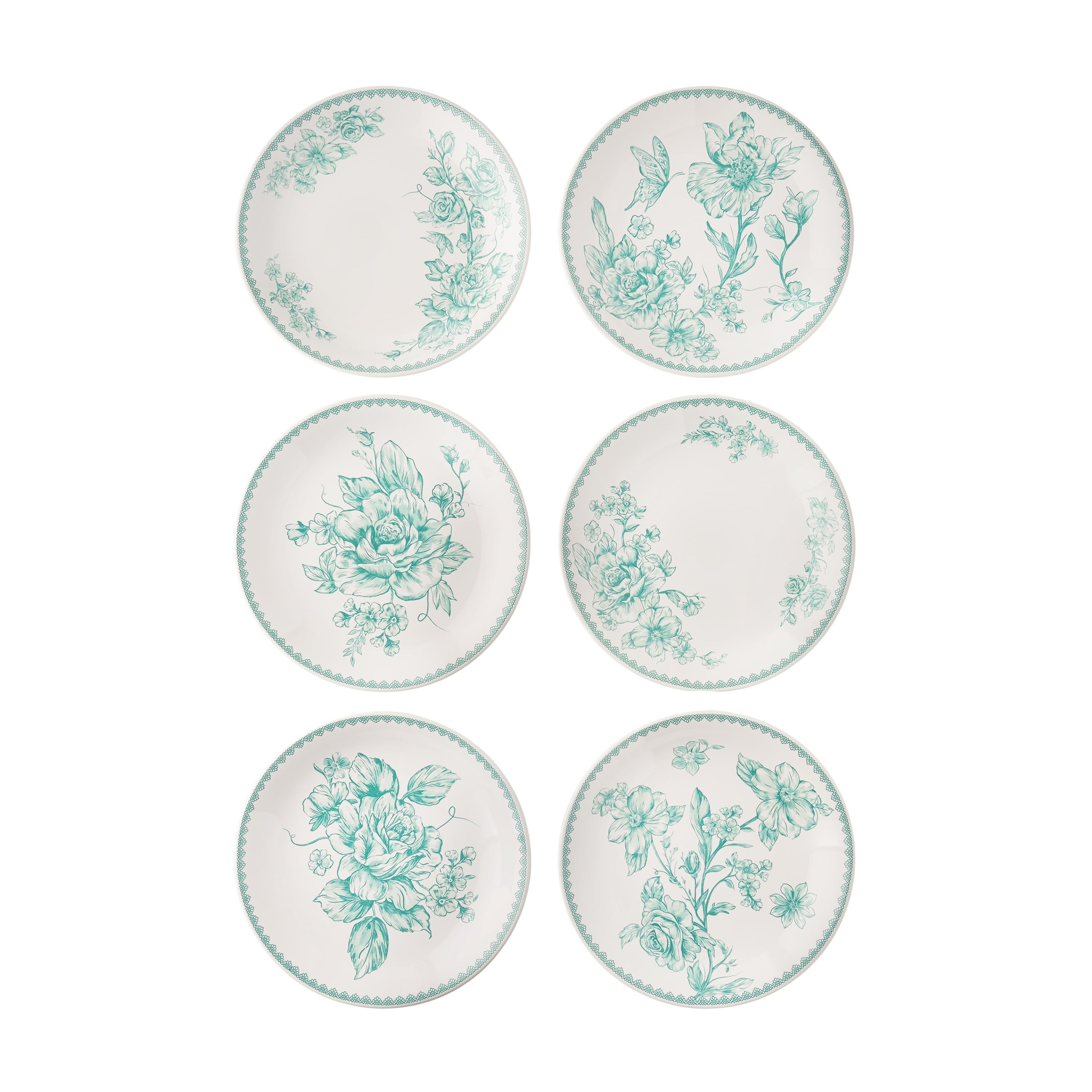 PioneerHome™ Agatha Stoneware Appetizer Plate, Blue, Set of 6 - PioneerHome™