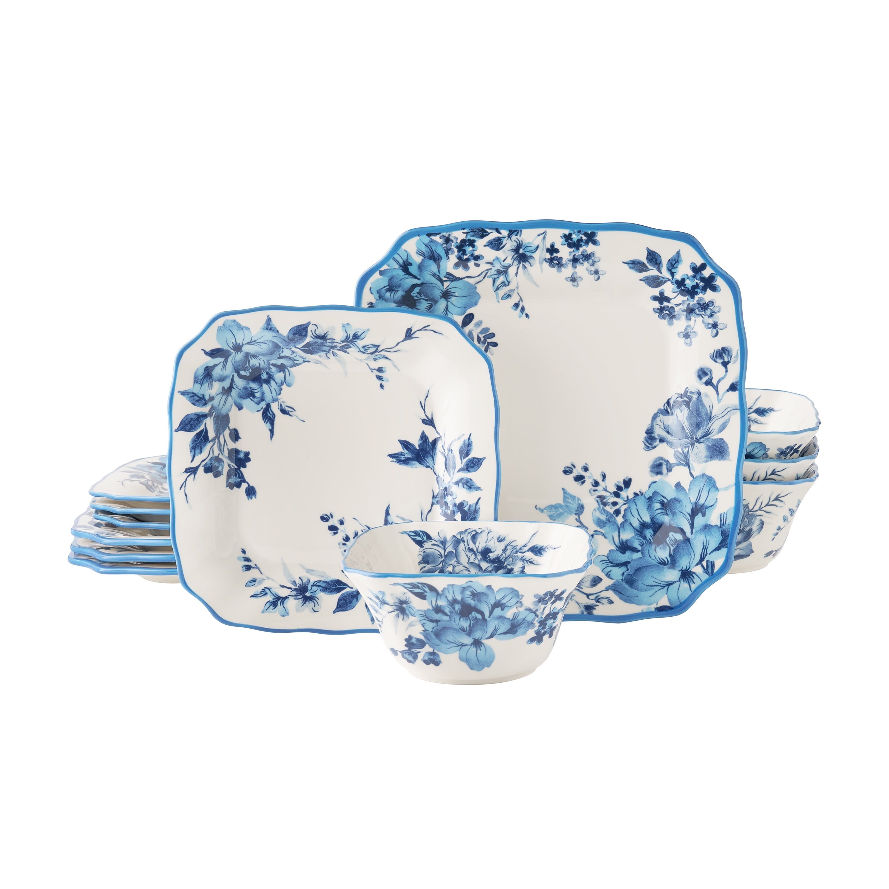 PioneerHome™ Delilah 12-Piece Stoneware Dinnerware Set, Blue - PioneerHome™