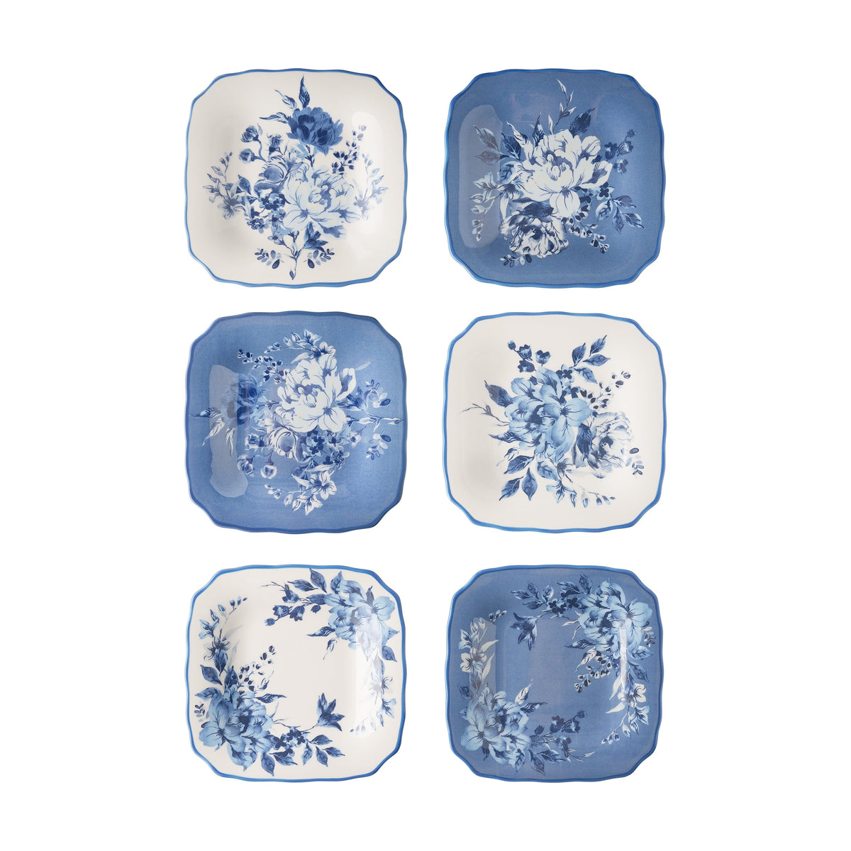 PioneerHome™ Delilah Stoneware Appetizer Plates, Blue, Set of 6 - PioneerHome™