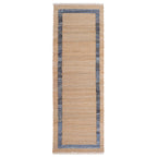 PioneerHome™ Denim Jute Runner Rug, Natural with Blue Border, 30 x 96 Inches - PioneerHome™