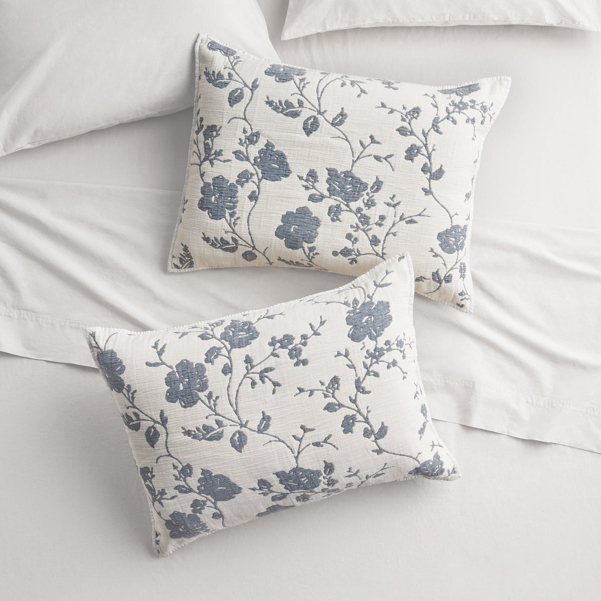 PioneerHome™ Agatha Floral Gauze Pillow Sham, Standard, Blue Dust, 2 Pack - Cozy Cottage - PioneerHome™