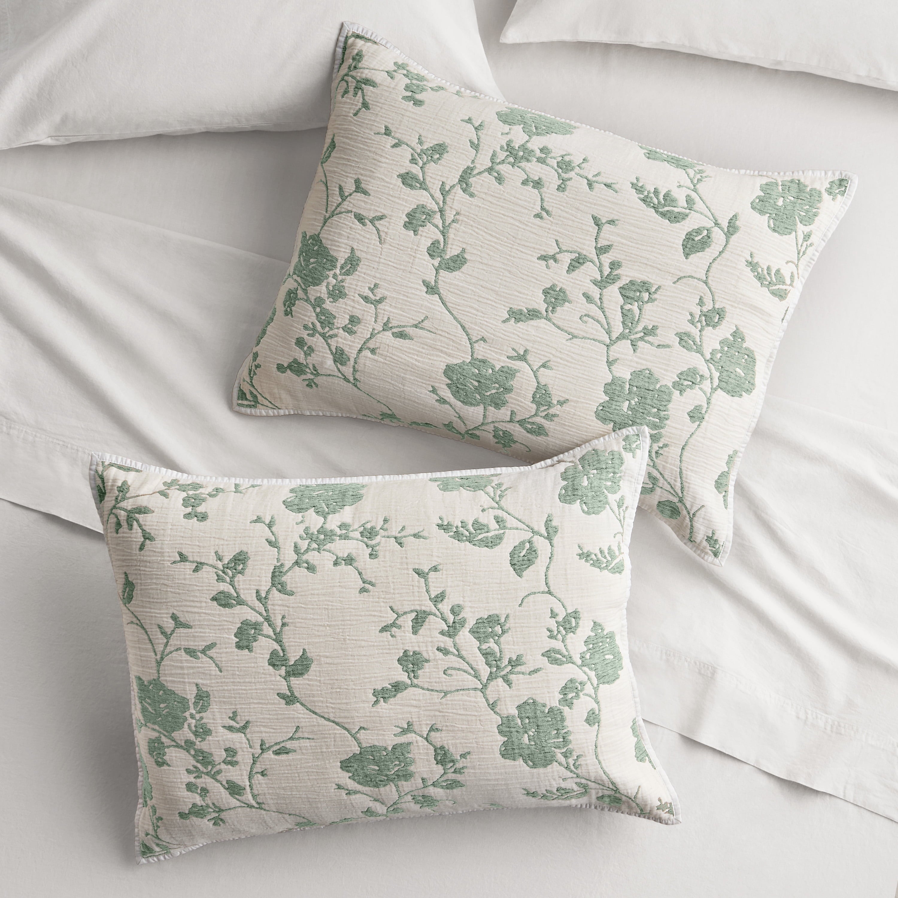 PioneerHome™ Agatha Floral Gauze Pillow Sham, Standard, Blue Dust, 2 Pack - Cozy Cottage - PioneerHome™